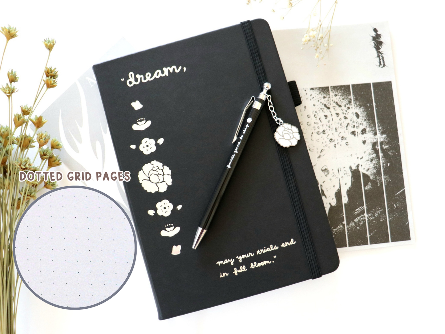 Yoongi Lotus Flower Journal and Charm Pen Set