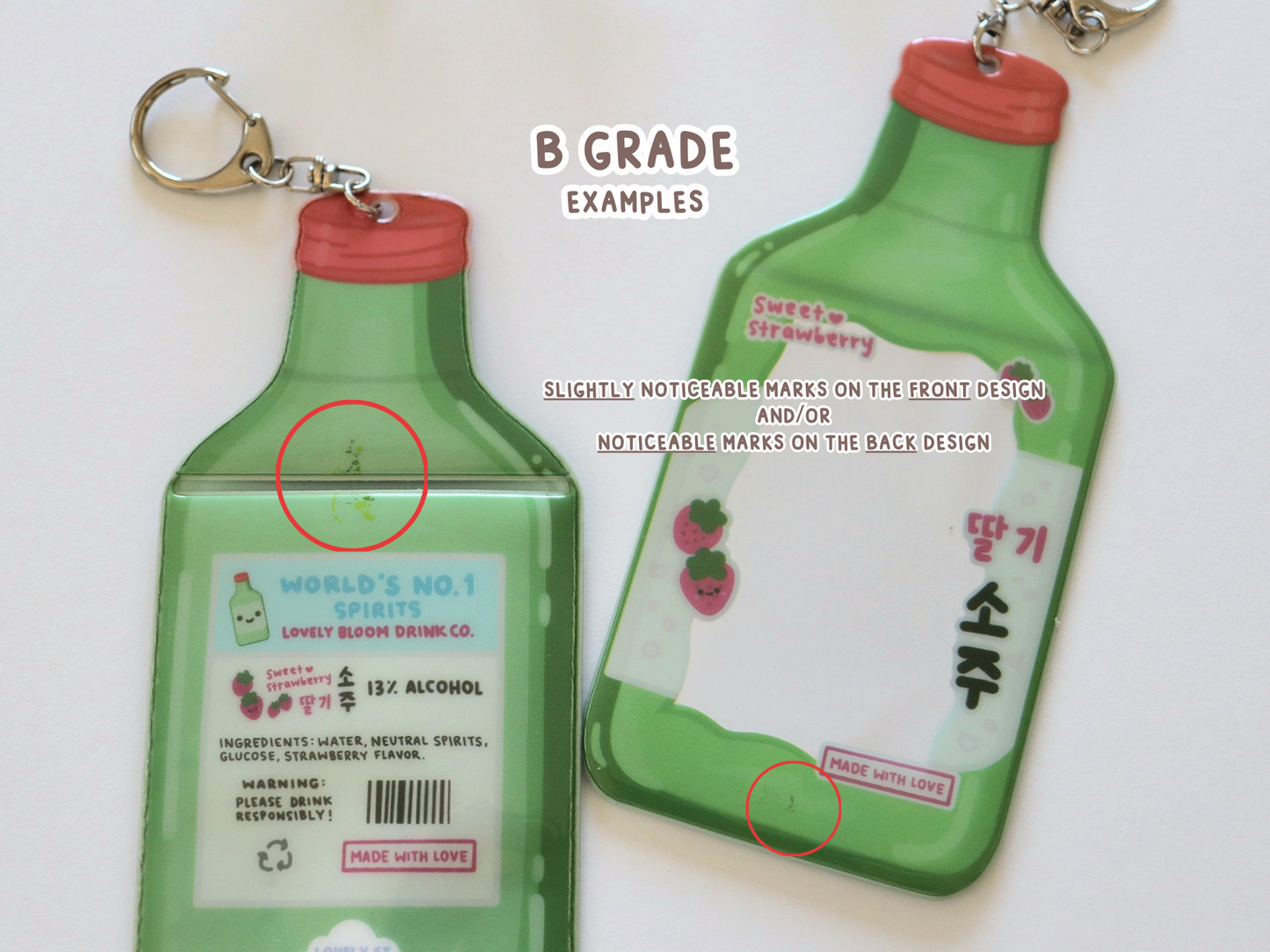 Korean Food Soju and Corn Dog Photocard Holders - Lovely St. Shop x Bloom With Luv Collab
