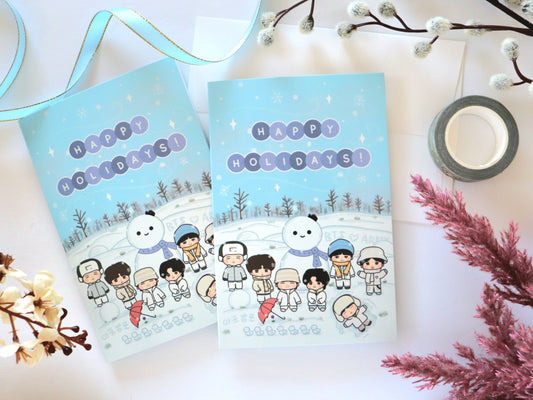 Bangtan Winter Snow ARMY Holiday Christmas Greeting Card