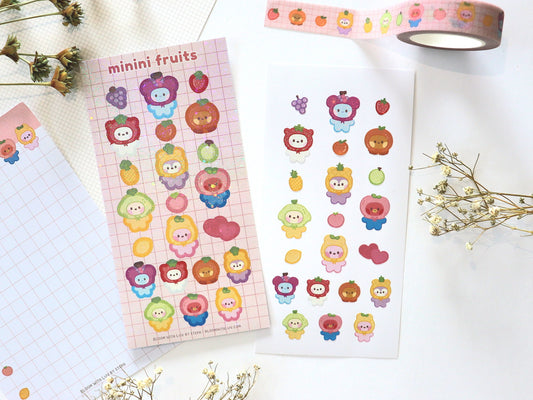 Minini Fruits Glitter Deco Sticker Sheet