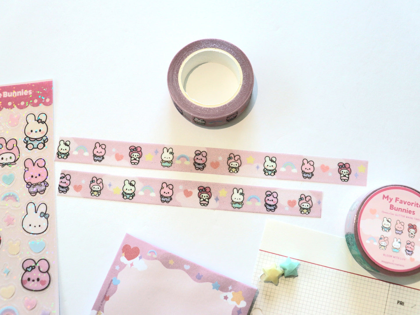 My Favorite Bunnies Glitter Washi Tape - Bloom With Luv x MaggieesCreations Collab