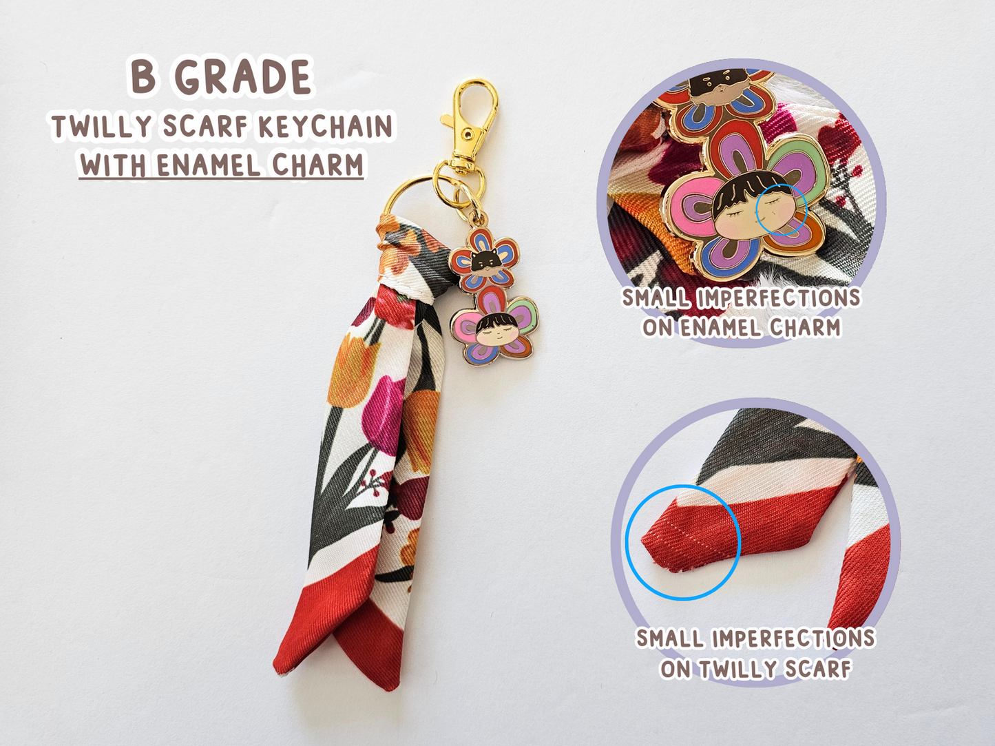 Yeontan and Taehyung Flower Buddies Mini Twilly Scarf Keychain