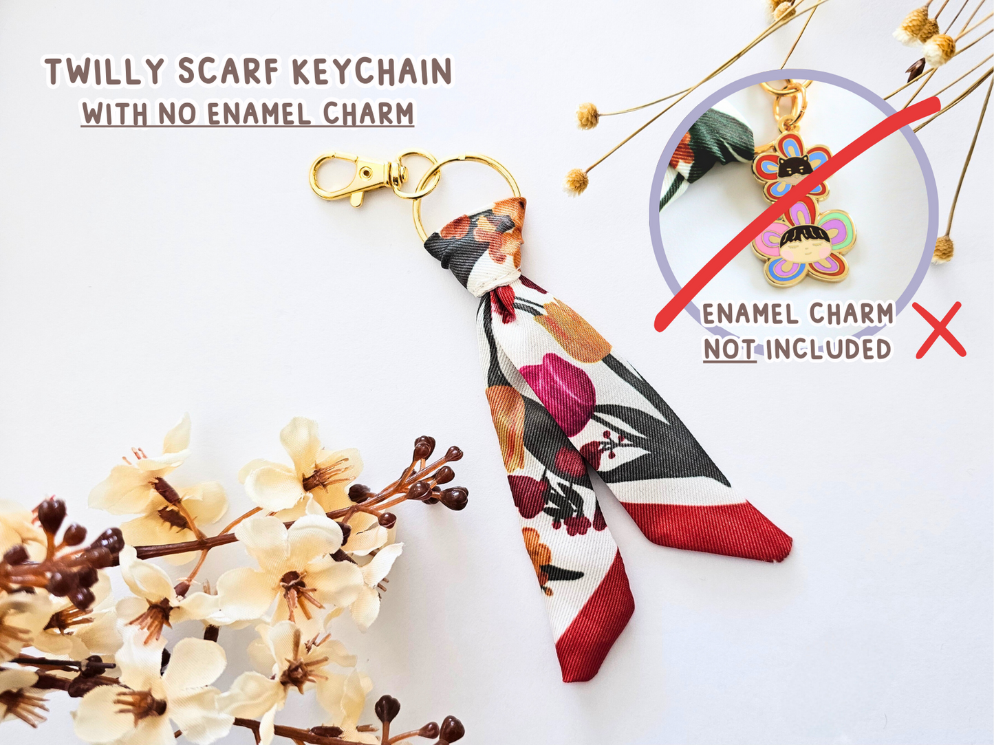 [2ND PRE-ORDER] Yeontan and Taehyung Flower Buddies Mini Twilly Scarf Keychain | Est. Ship Date: late August - mid September 2024 (read description)