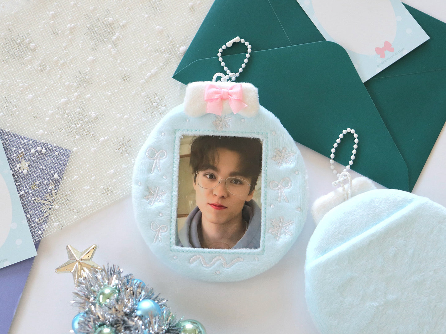Holiday Set - Stocking Ornament Gift Plush Photocard Holders (1 of ea design)