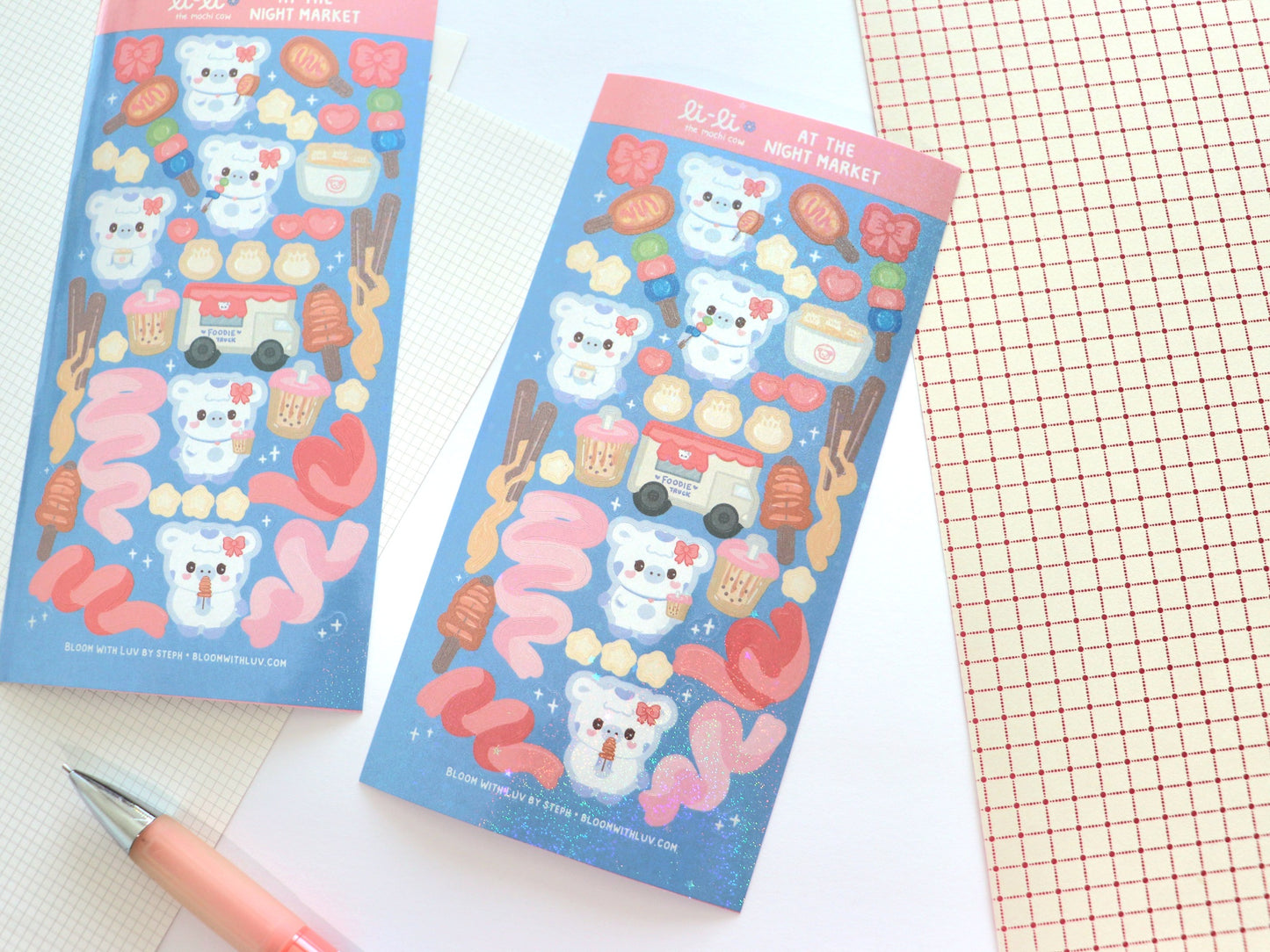 Li-Li at the Night Market Glitter Deco Sticker Sheet