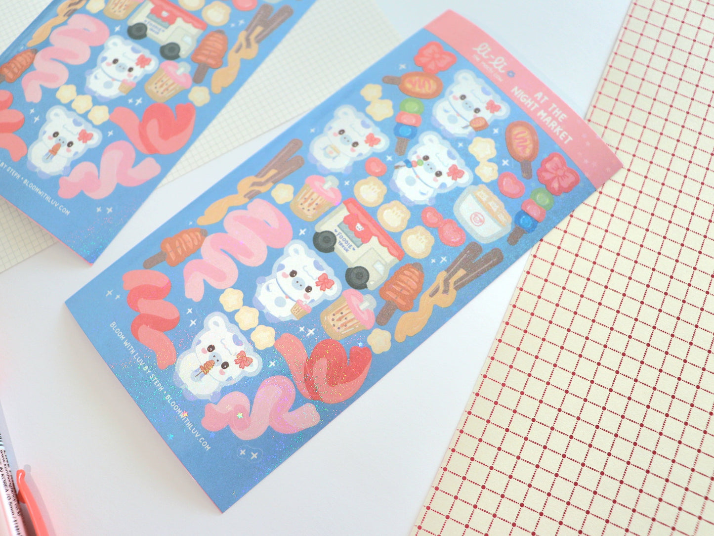 Li-Li at the Night Market Glitter Deco Sticker Sheet