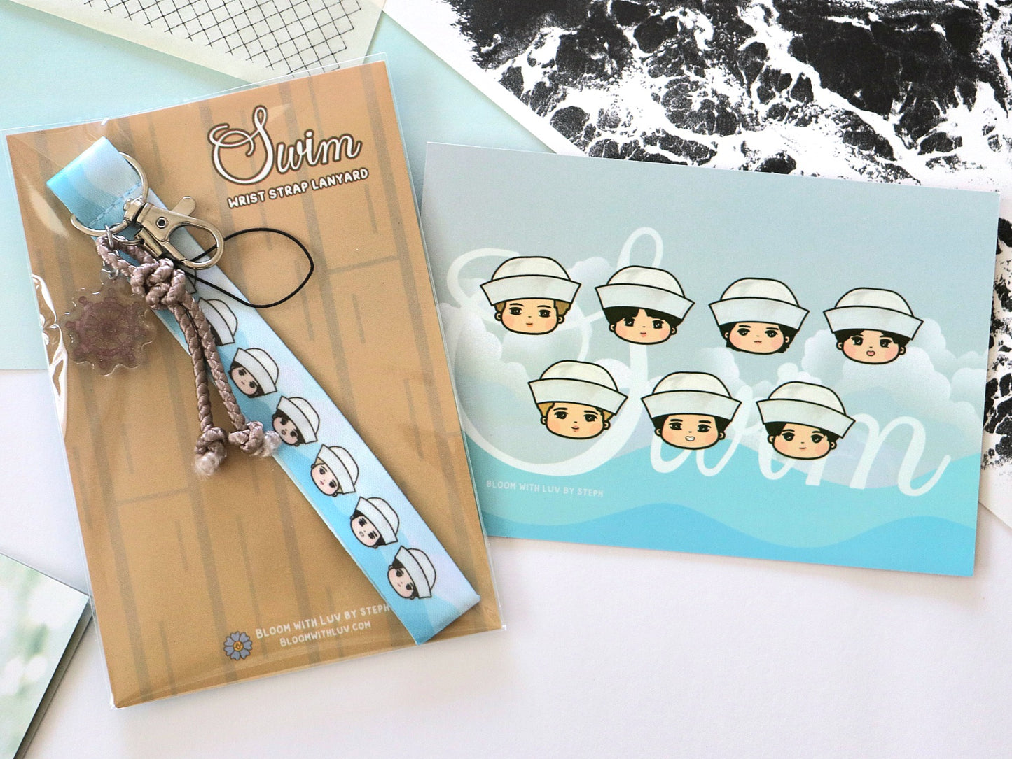 Swim Wrist Strap Lanyard Keychain