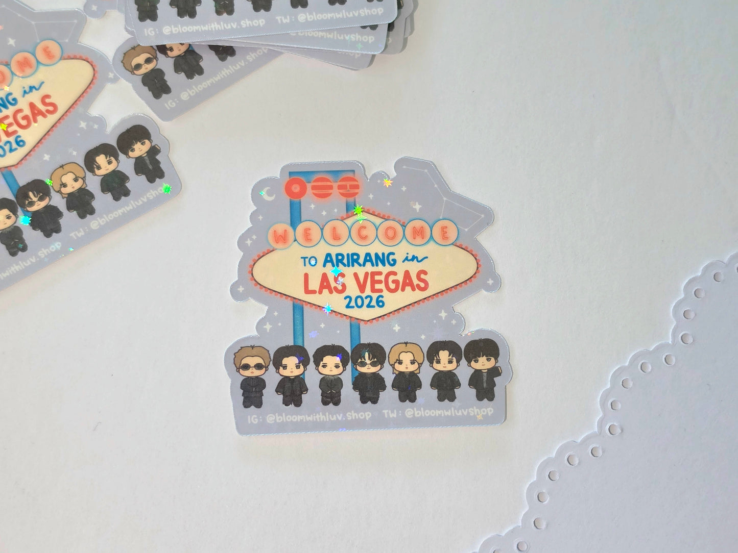 Welcome to Arirang in Vegas Glitter Vinyl Sticker