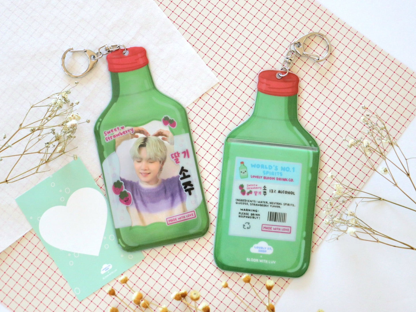 Korean Food Soju and Corn Dog Photocard Holders - Lovely St. Shop x Bloom With Luv Collab