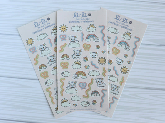 Li-Li Sunshine & Rainbows Glitter Deco Sticker Sheet