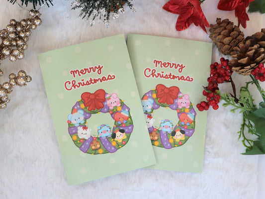 Minini Wreath Holiday Christmas Greeting Card