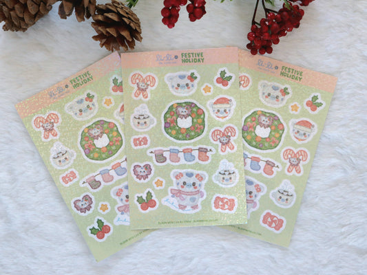 Li-Li Festive Holiday Glitter Deco Sticker Sheet