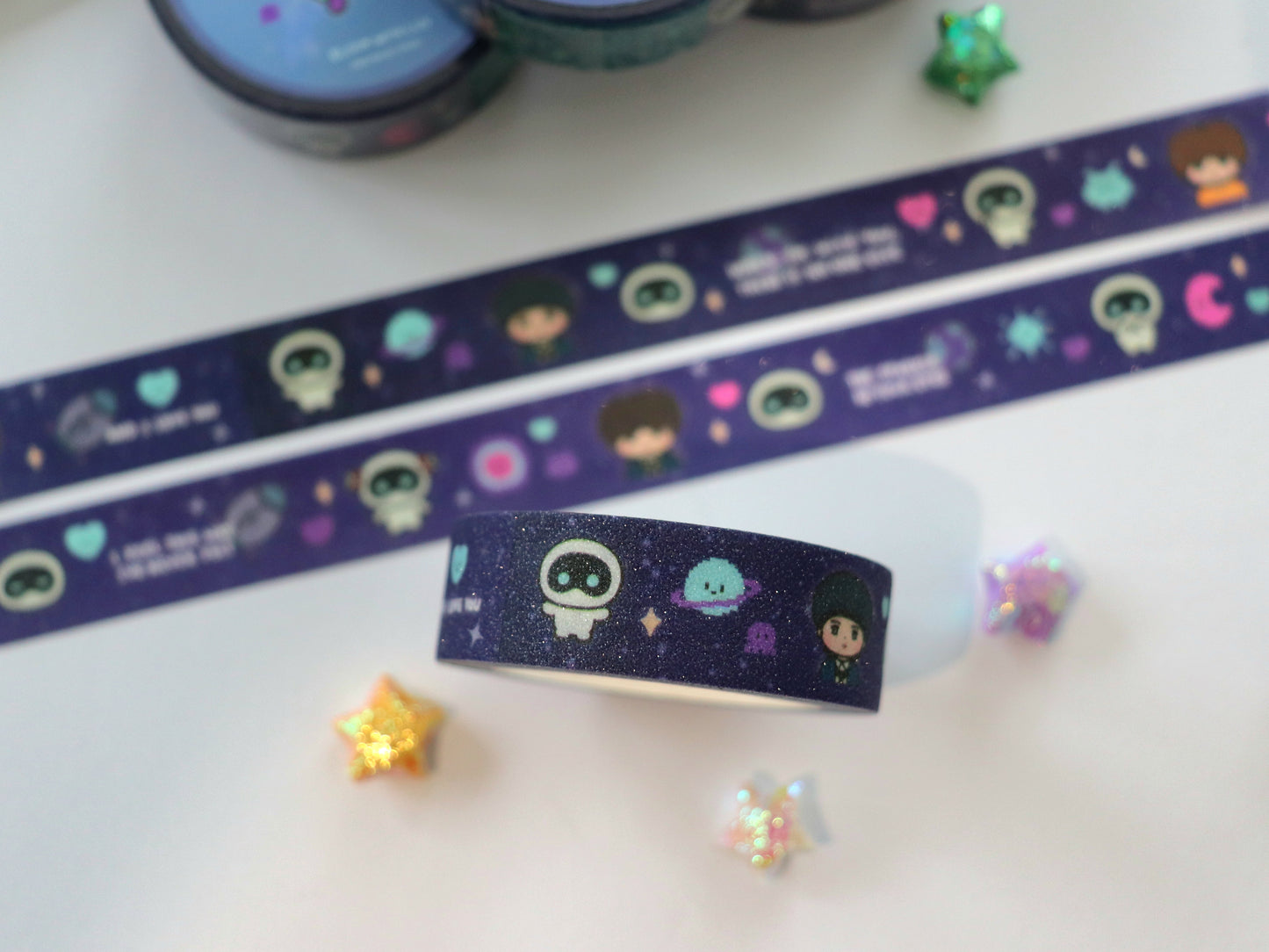 The Astronaut Jin Galaxy Glitter Washi Tape