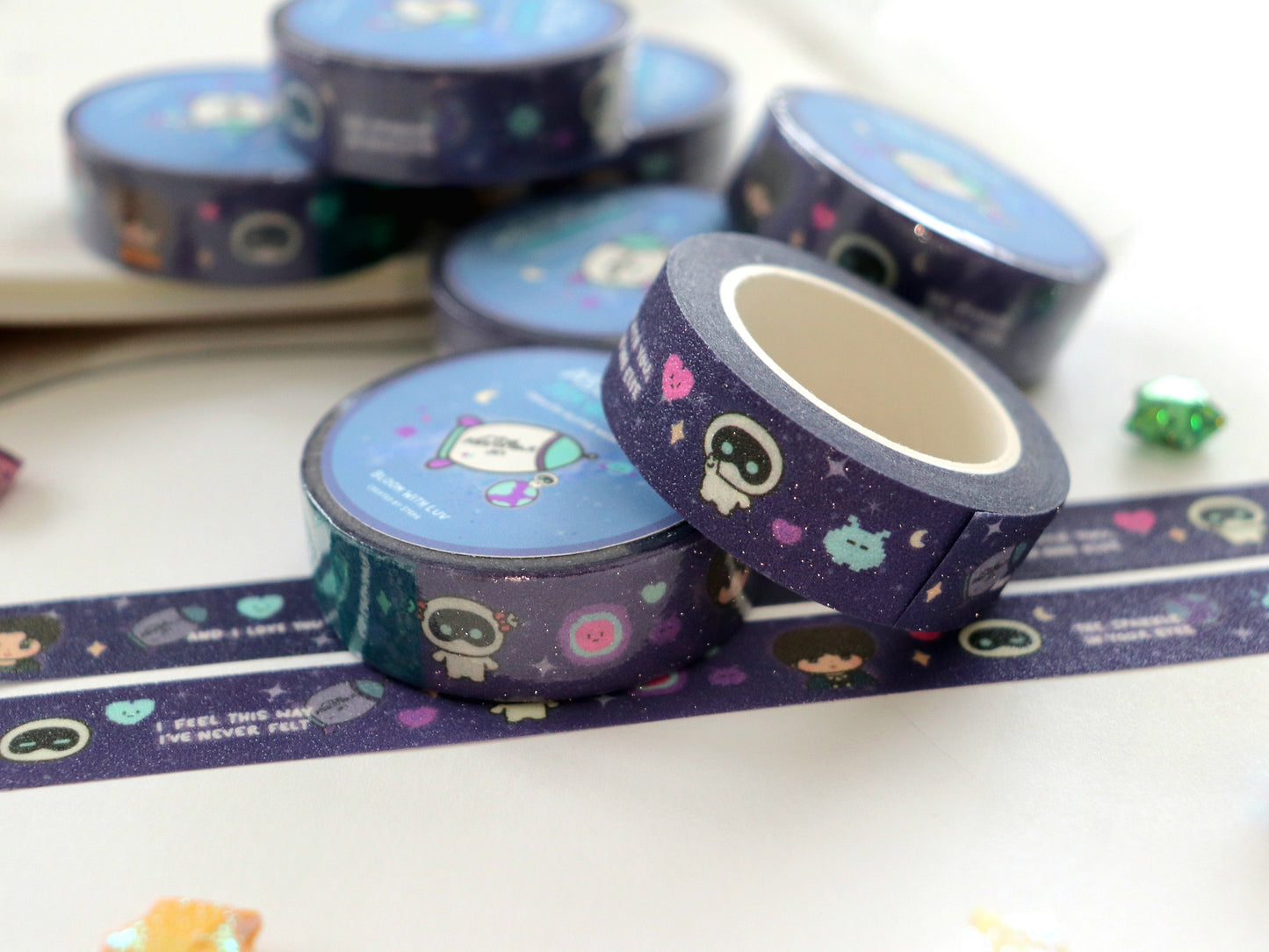 The Astronaut Jin Galaxy Glitter Washi Tape