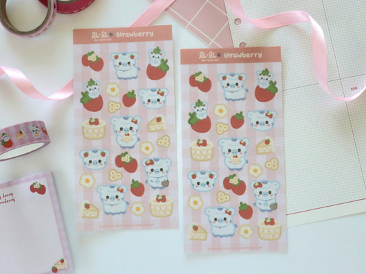 Li-Li Strawberry Glitter Deco Sticker Sheet