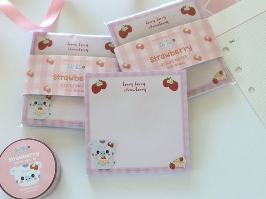 Li-Li Strawberry "Berry Berry Strawberry" Sticky Notes