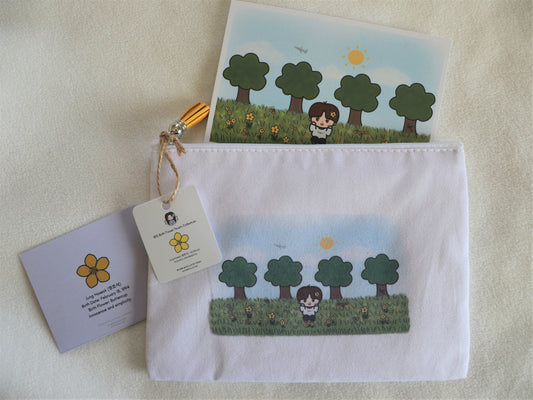 Hoseok J-HOPE Birth Flower Canvas Zipper Pouch Bag - BTS Birth Flower Pouch Collection