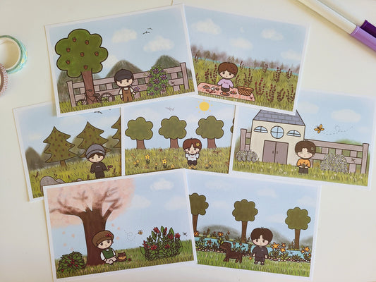 BTS Birth Flower Postcard Prints