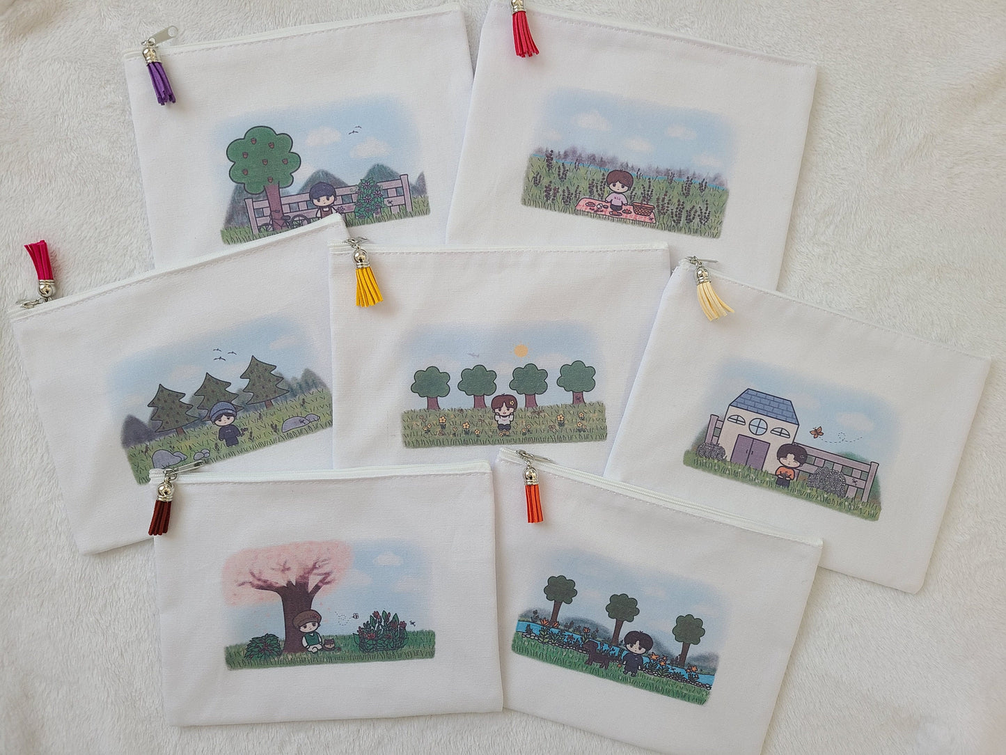 Jimin Birth Flower Canvas Zipper Pouch - BTS Birth Flower Pouch Collection