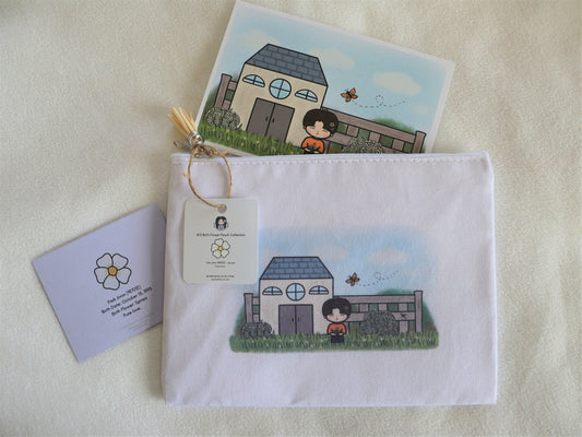 Jimin Birth Flower Canvas Zipper Pouch - BTS Birth Flower Pouch Collection