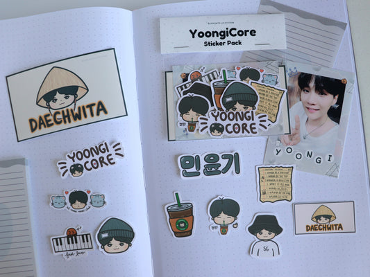 YoongiCore Yoongi SUGA Sticker Pack - BTSCore Sticker Pack Collection