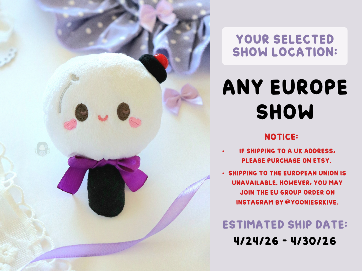 [PRE-ORDER] ARMY Bam Borahae Plush Hair Clip | Est. Ship Date: April - May 2026 (read description)