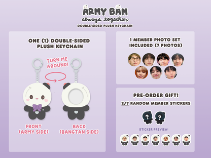[PRE-ORDER] ARMY Bam Always Together Double-Sided Plush Keychain | Est. Ship Date: late August 2026 (read description)