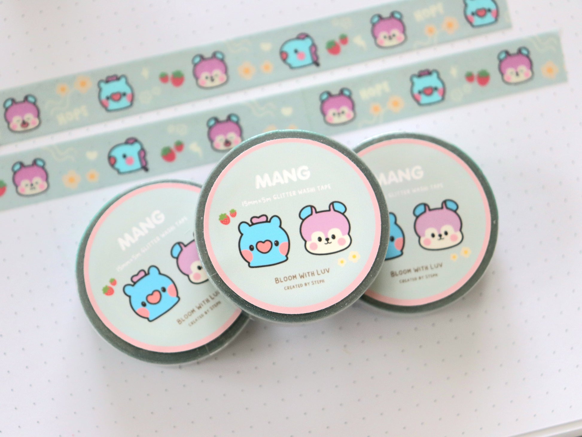 Kenji 12 Glitter Washi Tapes | WHSmith