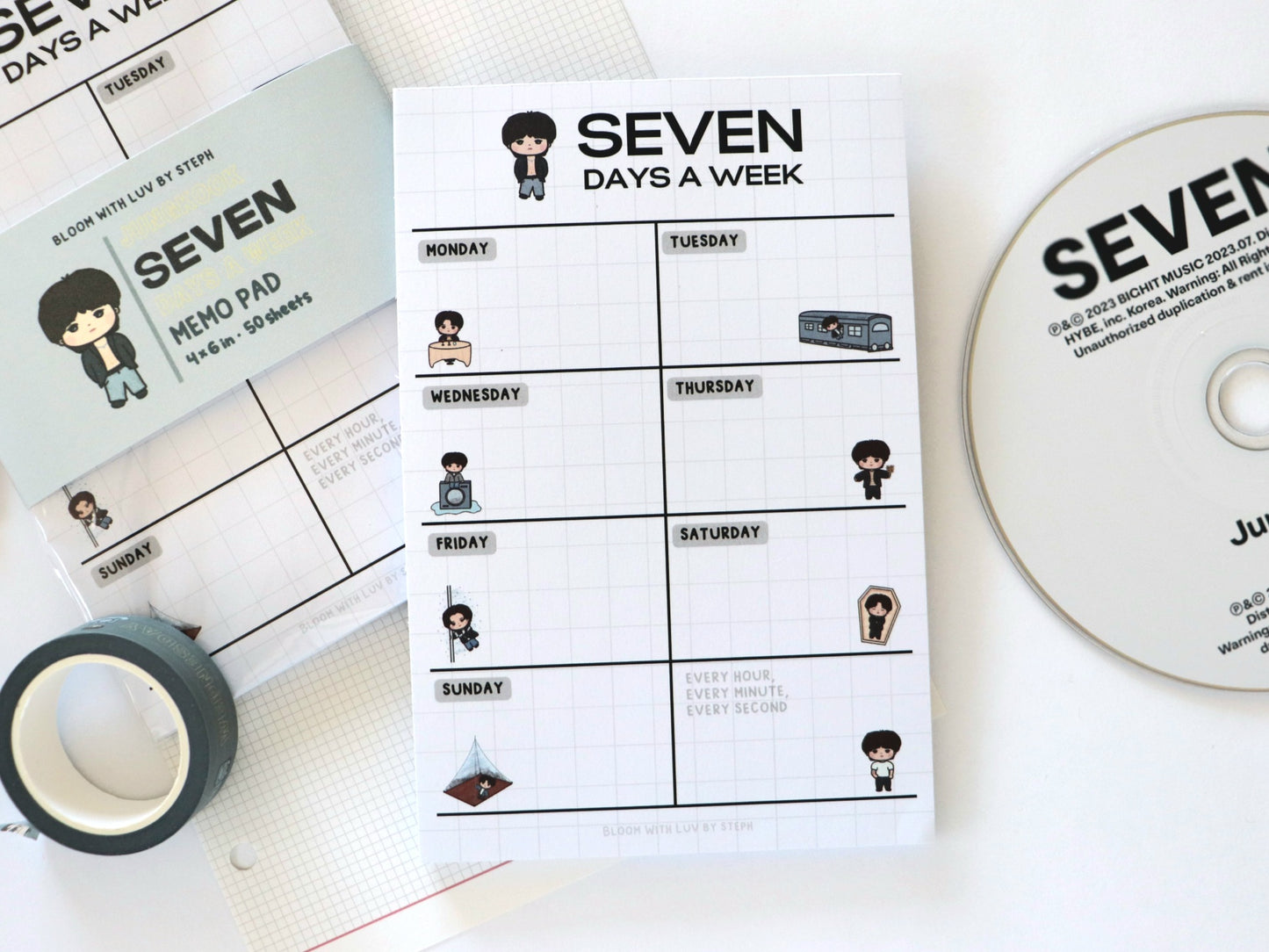 Seven Days a Week Jungkook Memo Pad