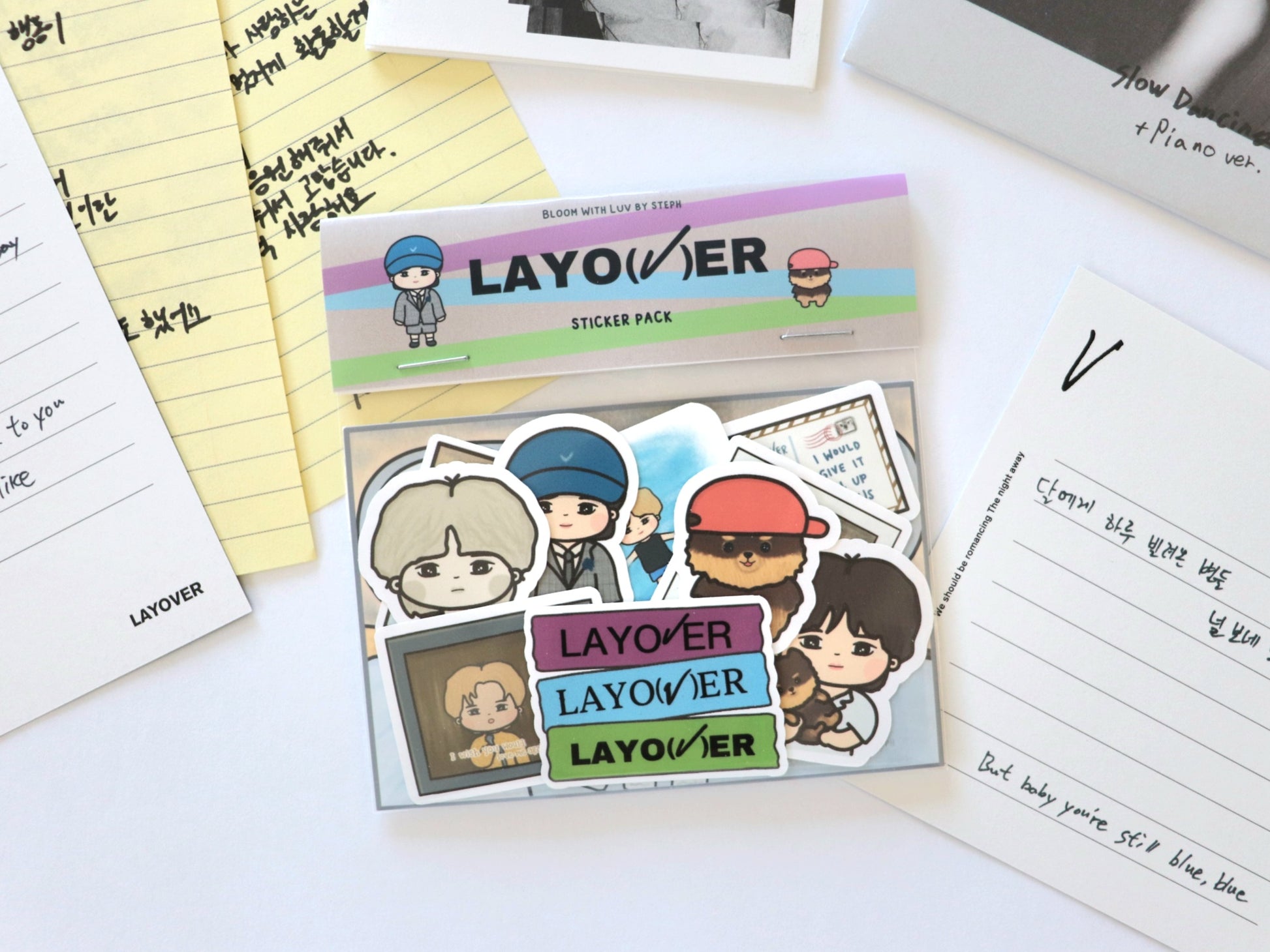 Layover Taehyung Sticker Pack – Bloom With Luv