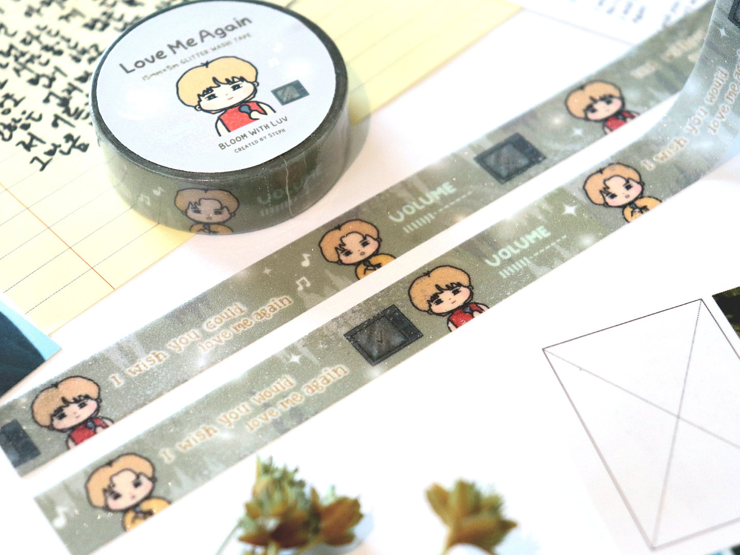 Taehyung Love Me Again Glitter Washi Tape