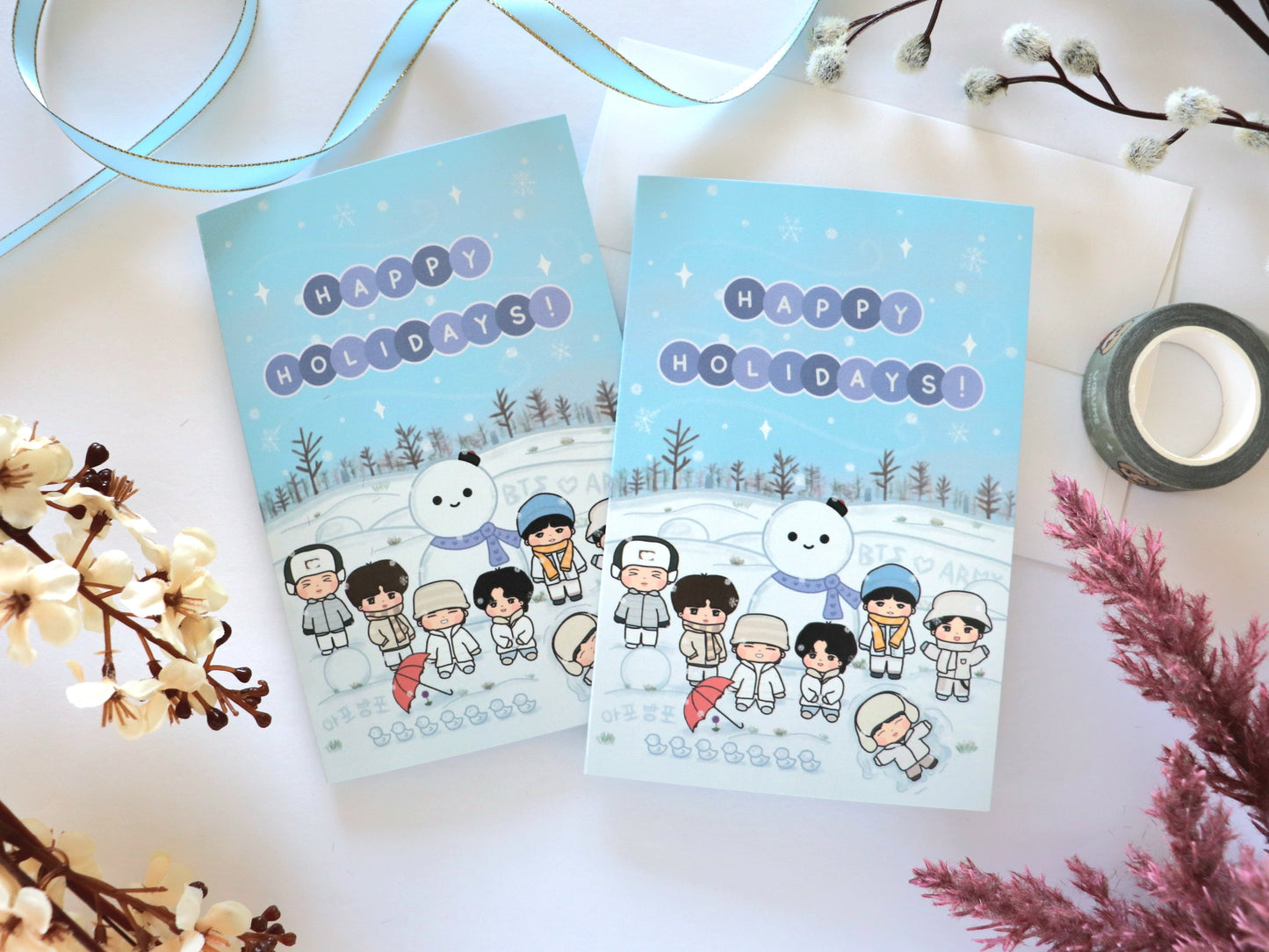 Bangtan Winter Snow ARMY Holiday Christmas Greeting Card