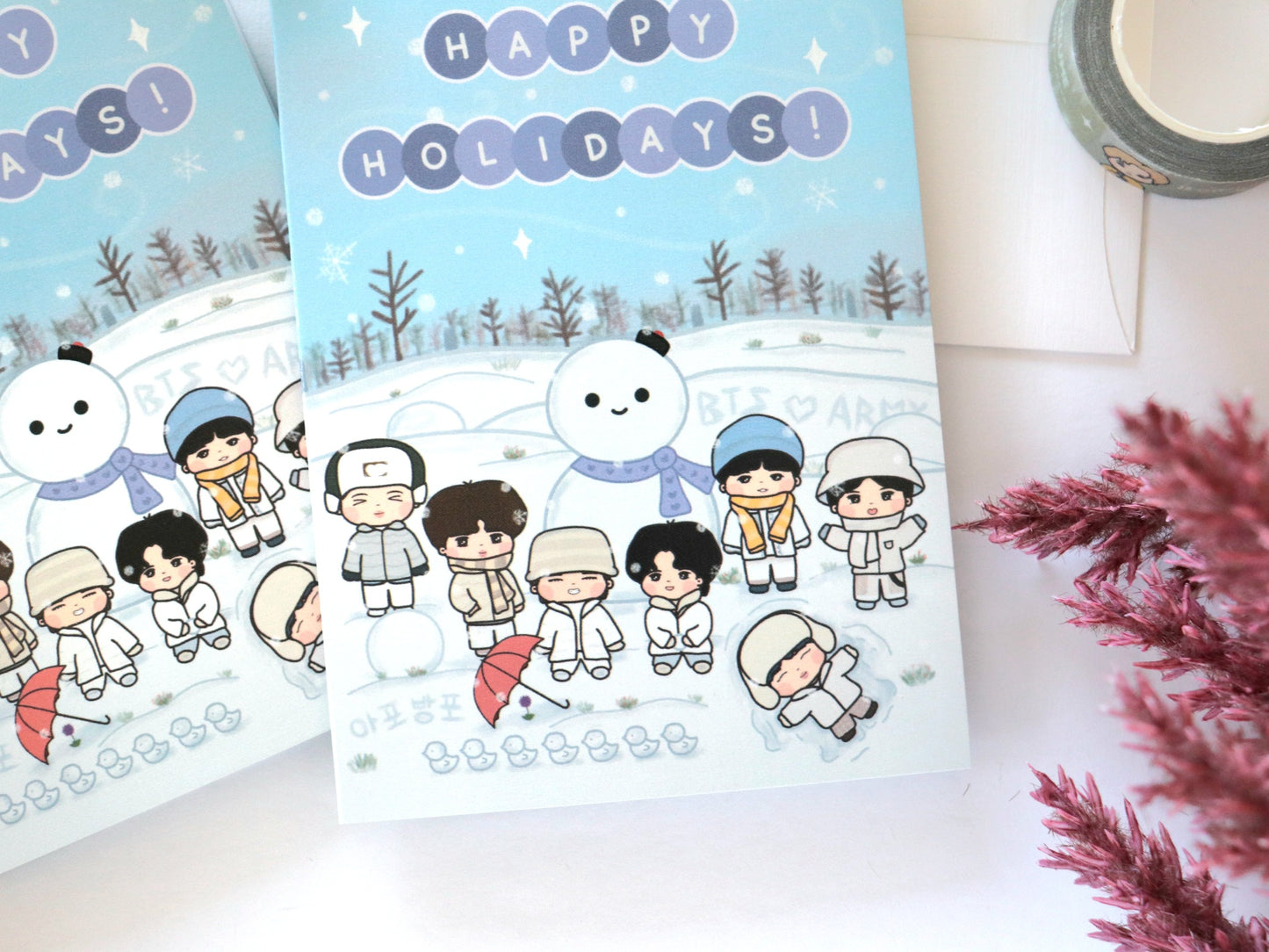 Bangtan Winter Snow ARMY Holiday Christmas Greeting Card