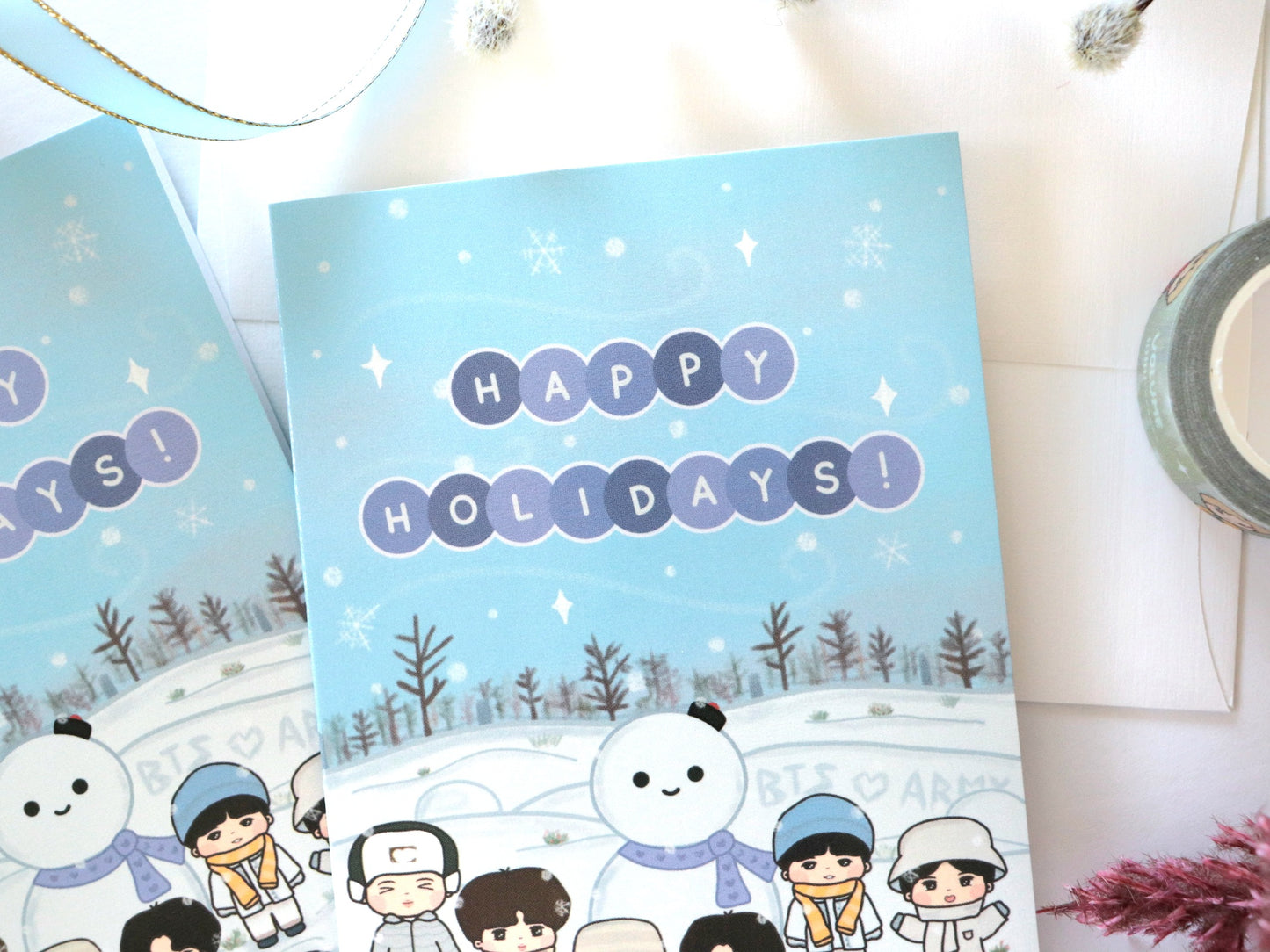 Bangtan Winter Snow ARMY Holiday Christmas Greeting Card