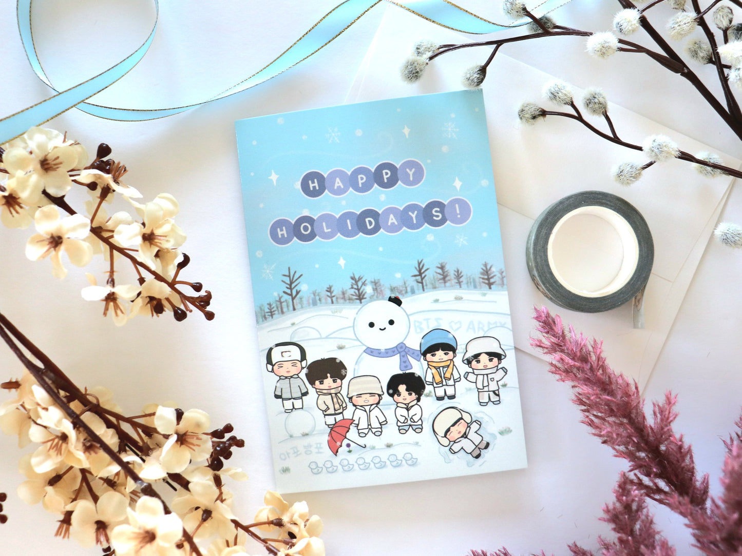 Bangtan Winter Snow ARMY Holiday Christmas Greeting Card