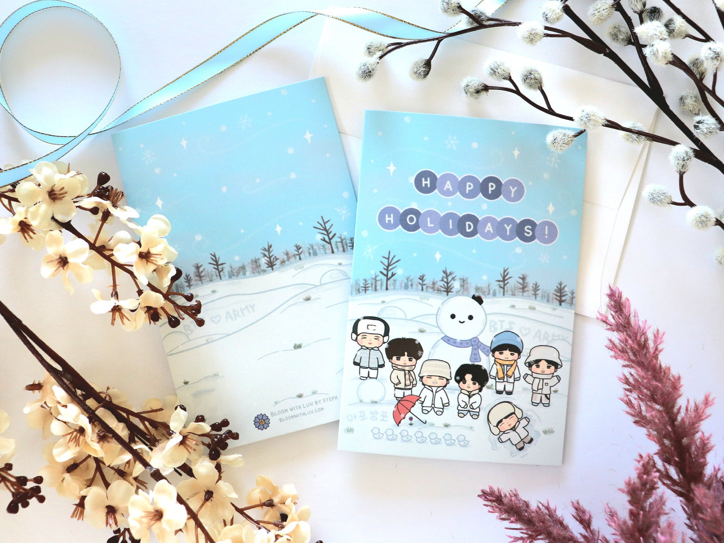 Bangtan Winter Snow ARMY Holiday Christmas Greeting Card