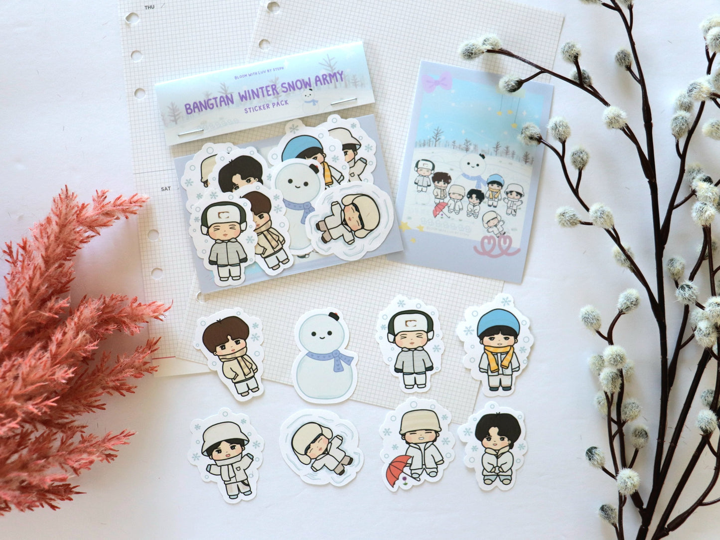 Bangtan Winter Snow ARMY Holiday Sticker Pack