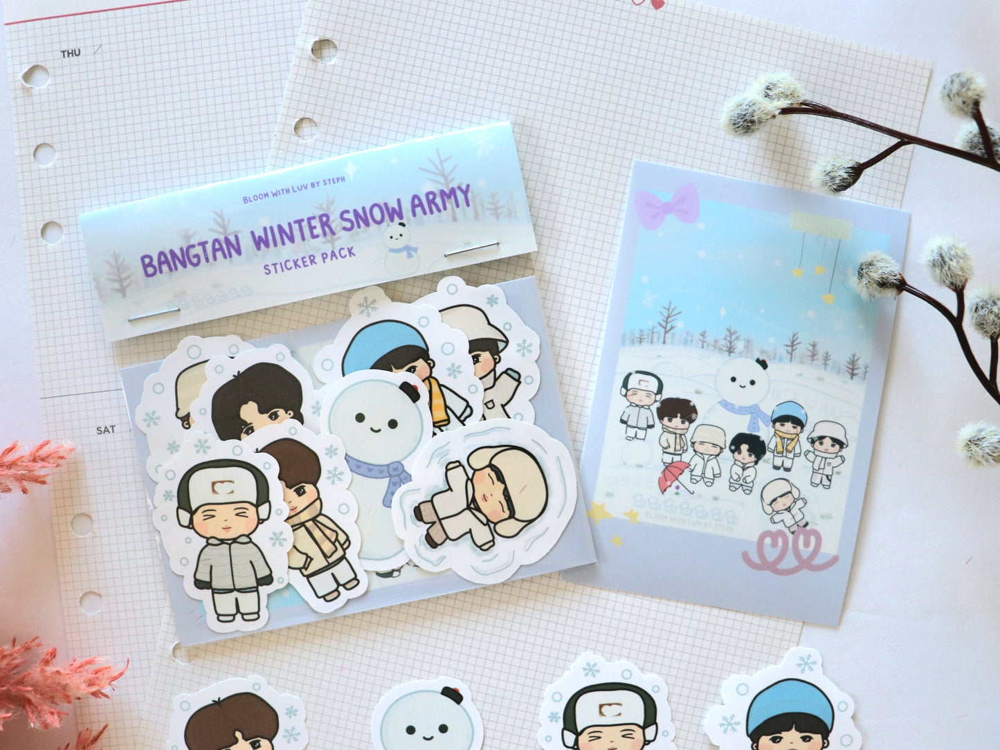 Bangtan Winter Snow ARMY Holiday Sticker Pack