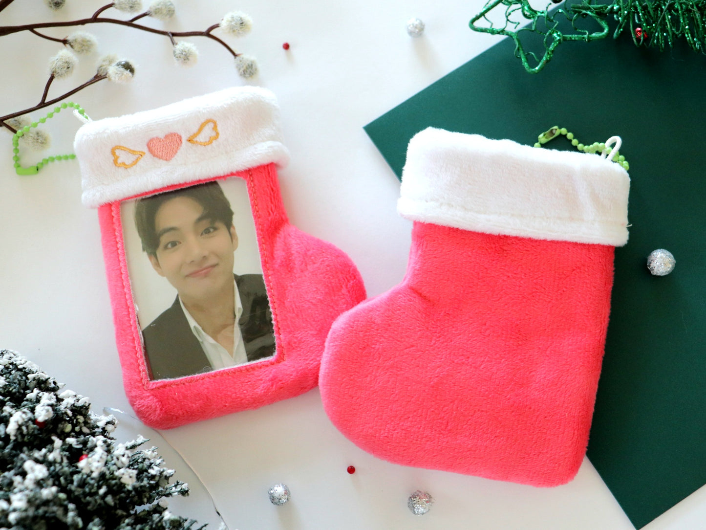 Holiday Set - Stocking Ornament Gift Plush Photocard Holders (1 of ea design)