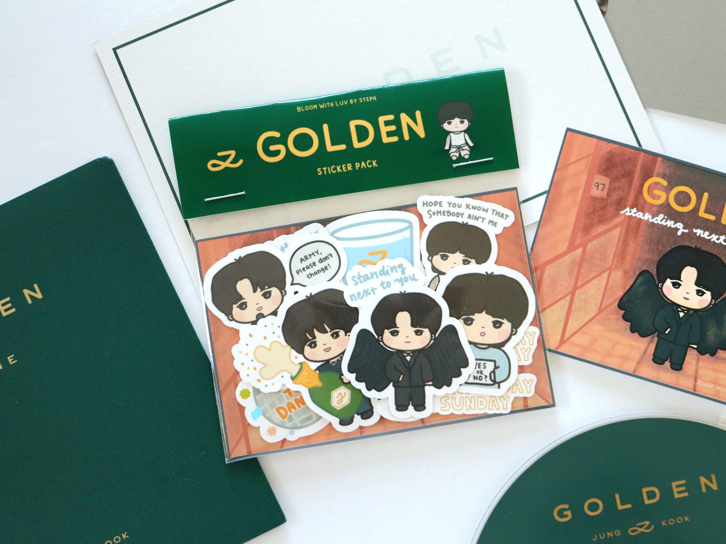 Golden Jungkook Sticker Pack – Bloom With Luv