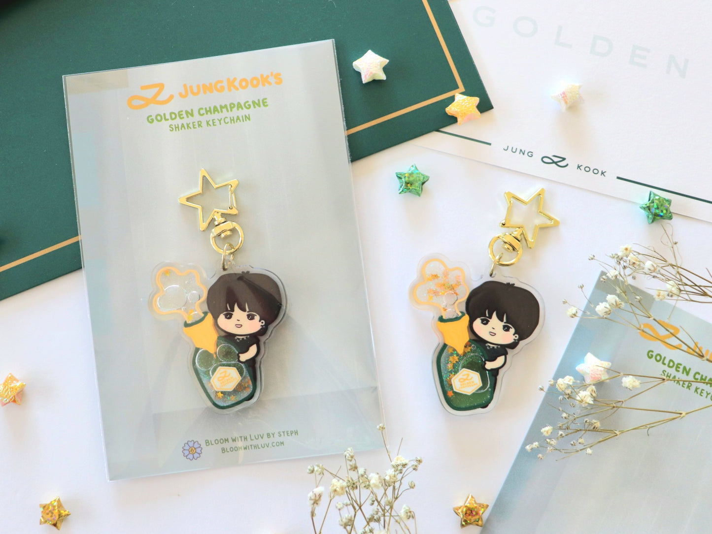 Jungkook's Golden Champagne Liquid Shaker Keychain