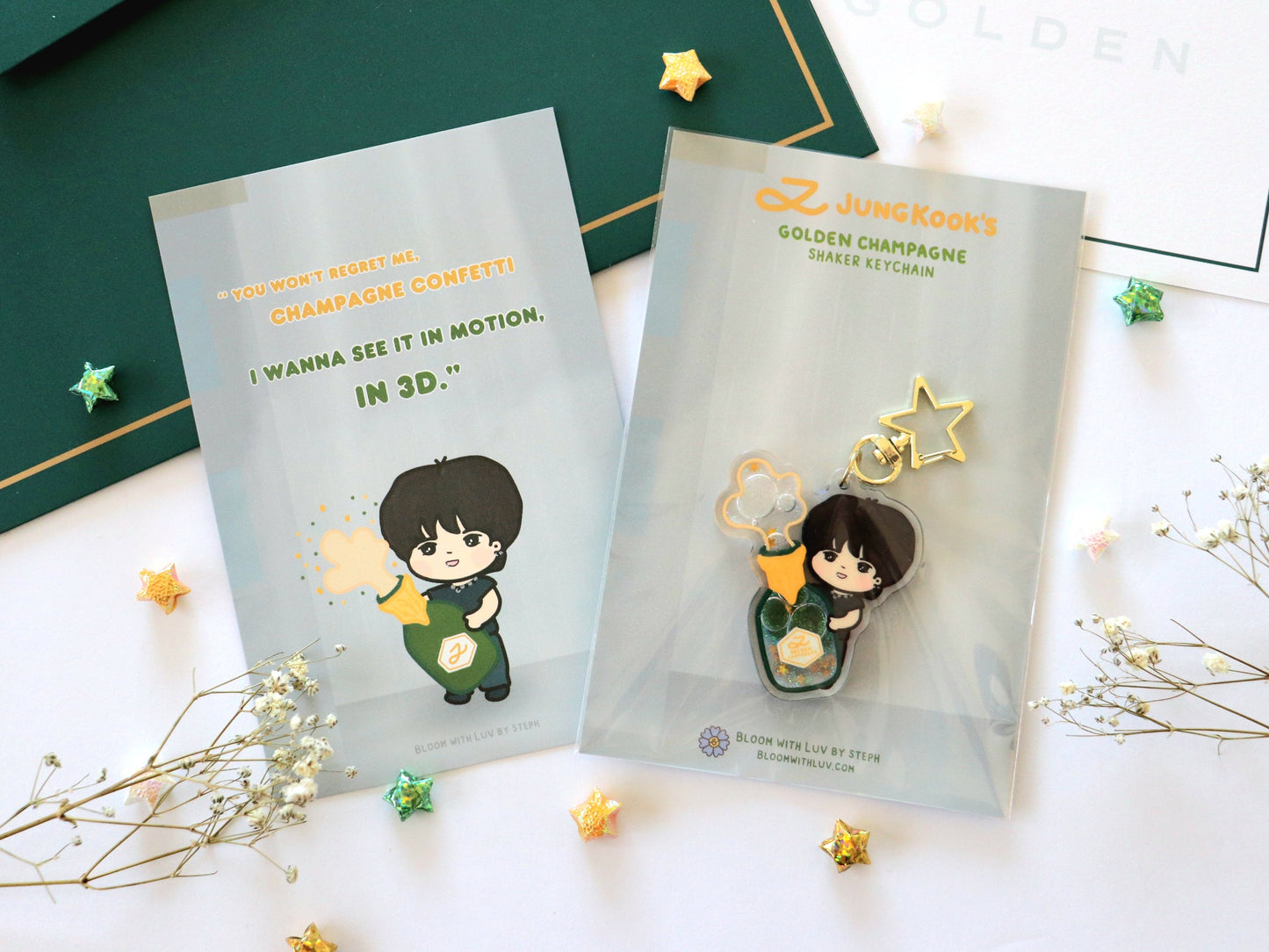 Jungkook's Golden Champagne Liquid Shaker Keychain