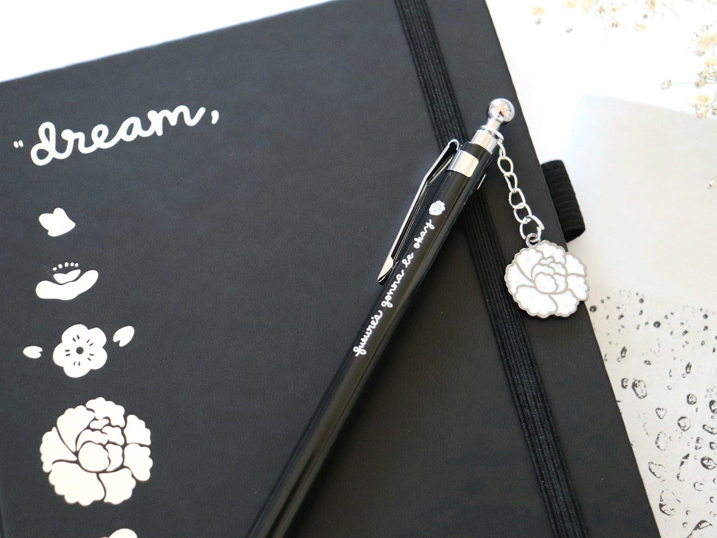 Yoongi Lotus Flower Dotted Journal and Pen Set | *Limit 1 set per Customer*