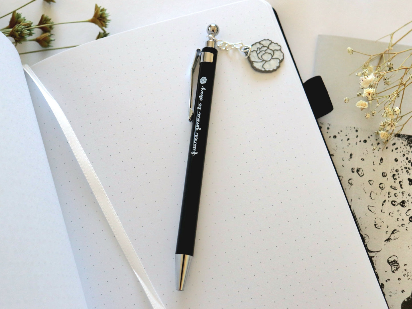 Yoongi Lotus Flower Dotted Journal and Pen Set | *Limit 1 set per Customer*