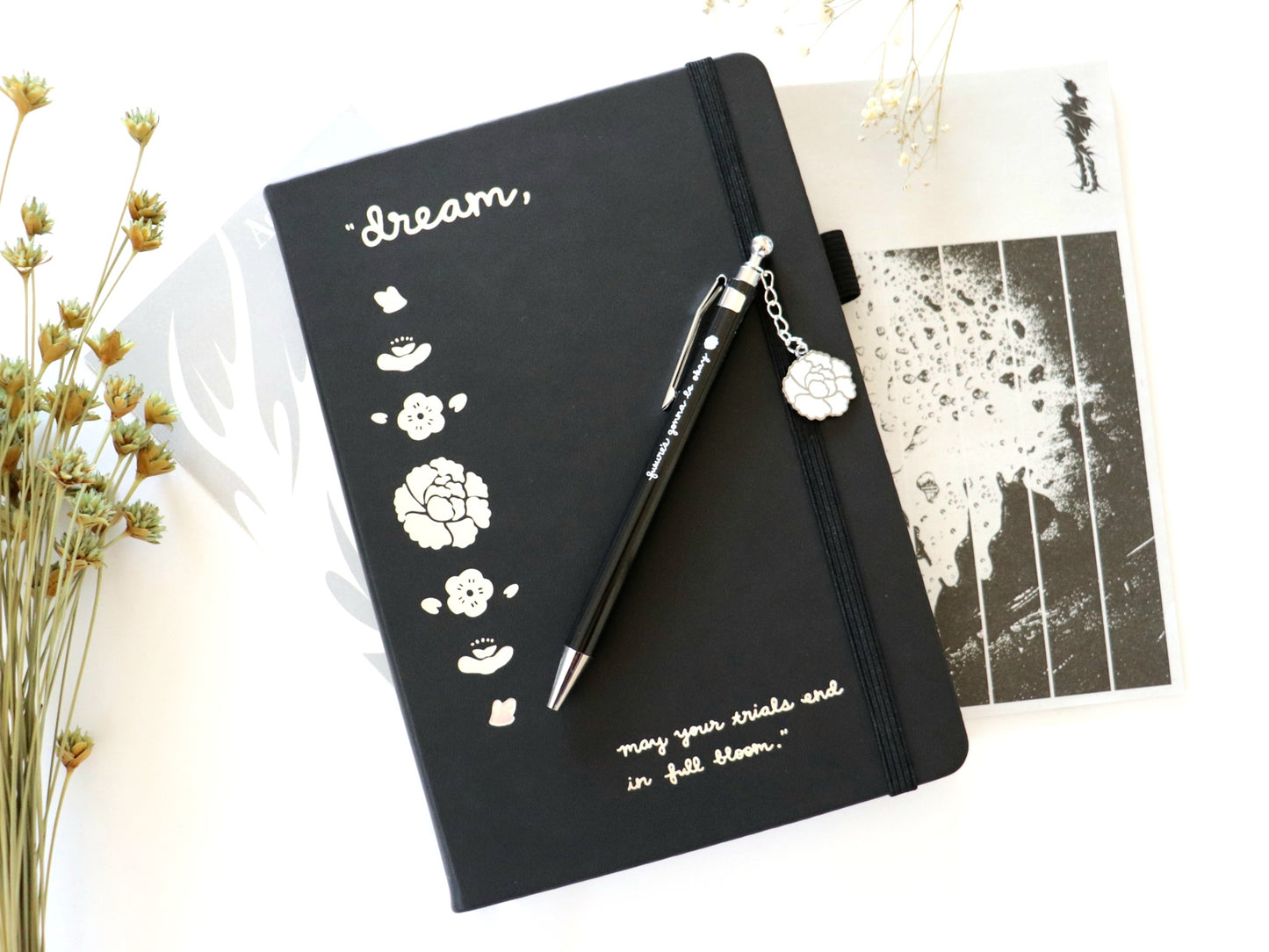 Yoongi Lotus Flower Dotted Journal and Pen Set | *Limit 1 set per Customer*