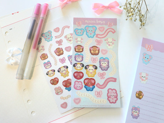 Minini Bows Glitter Deco Sticker Sheet