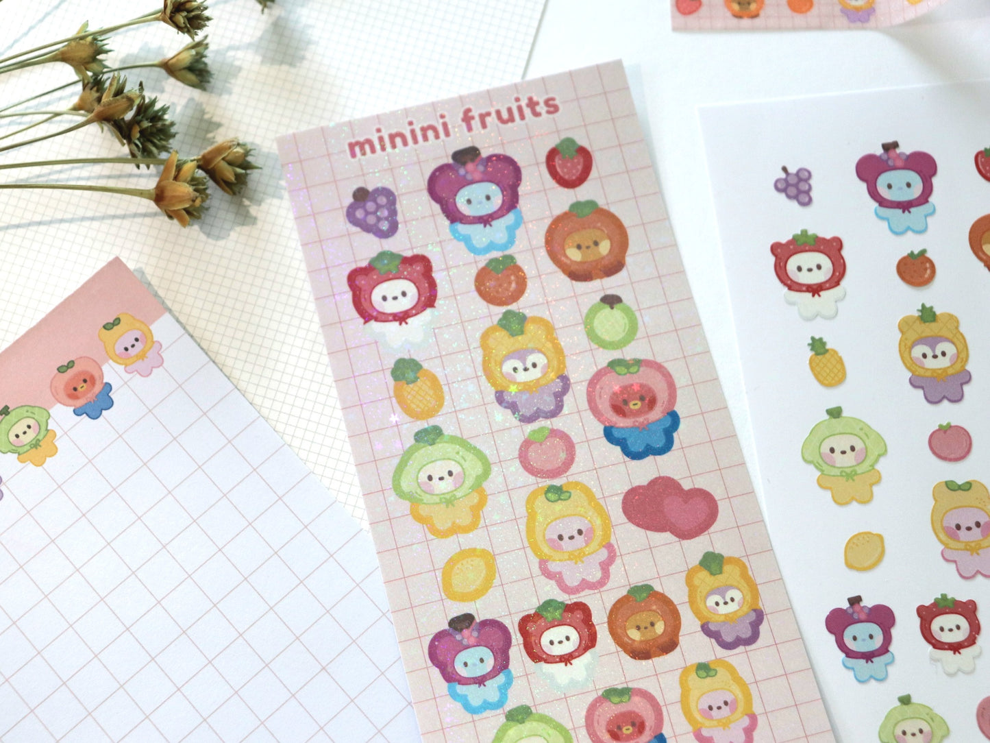 Minini Fruits Glitter Deco Sticker Sheet