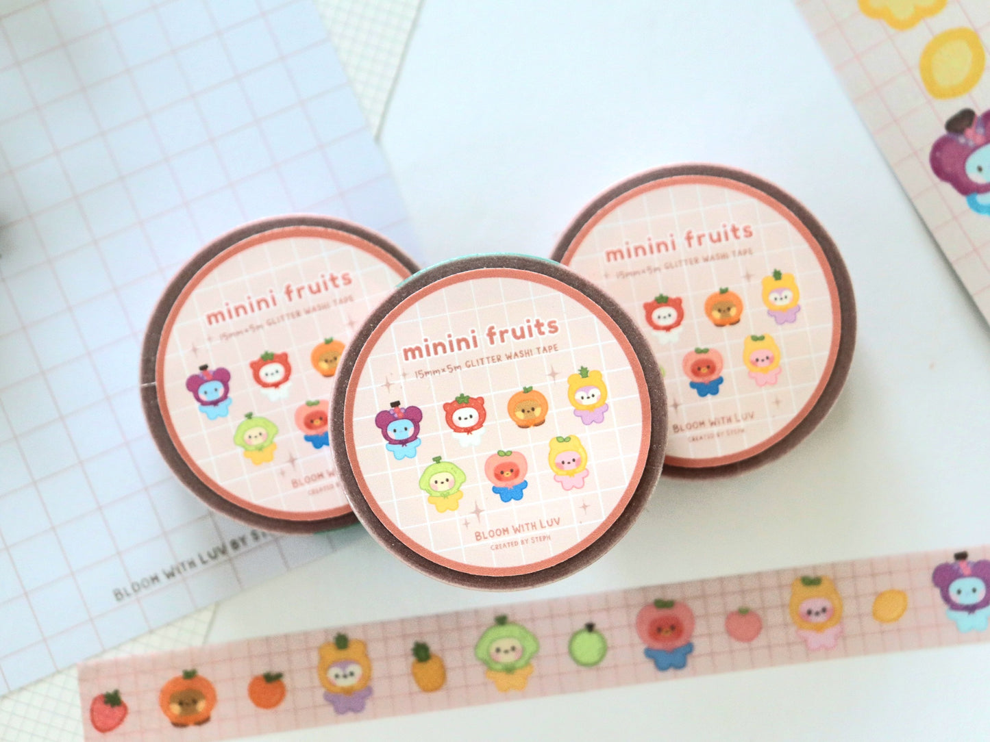 Minini Fruits Glitter Washi Tape