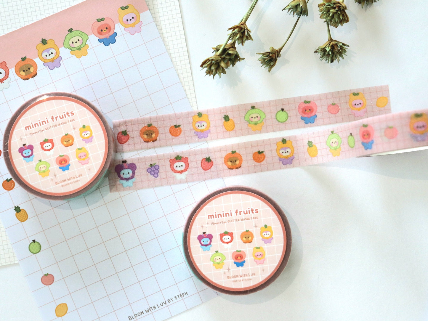 Minini Fruits Glitter Washi Tape