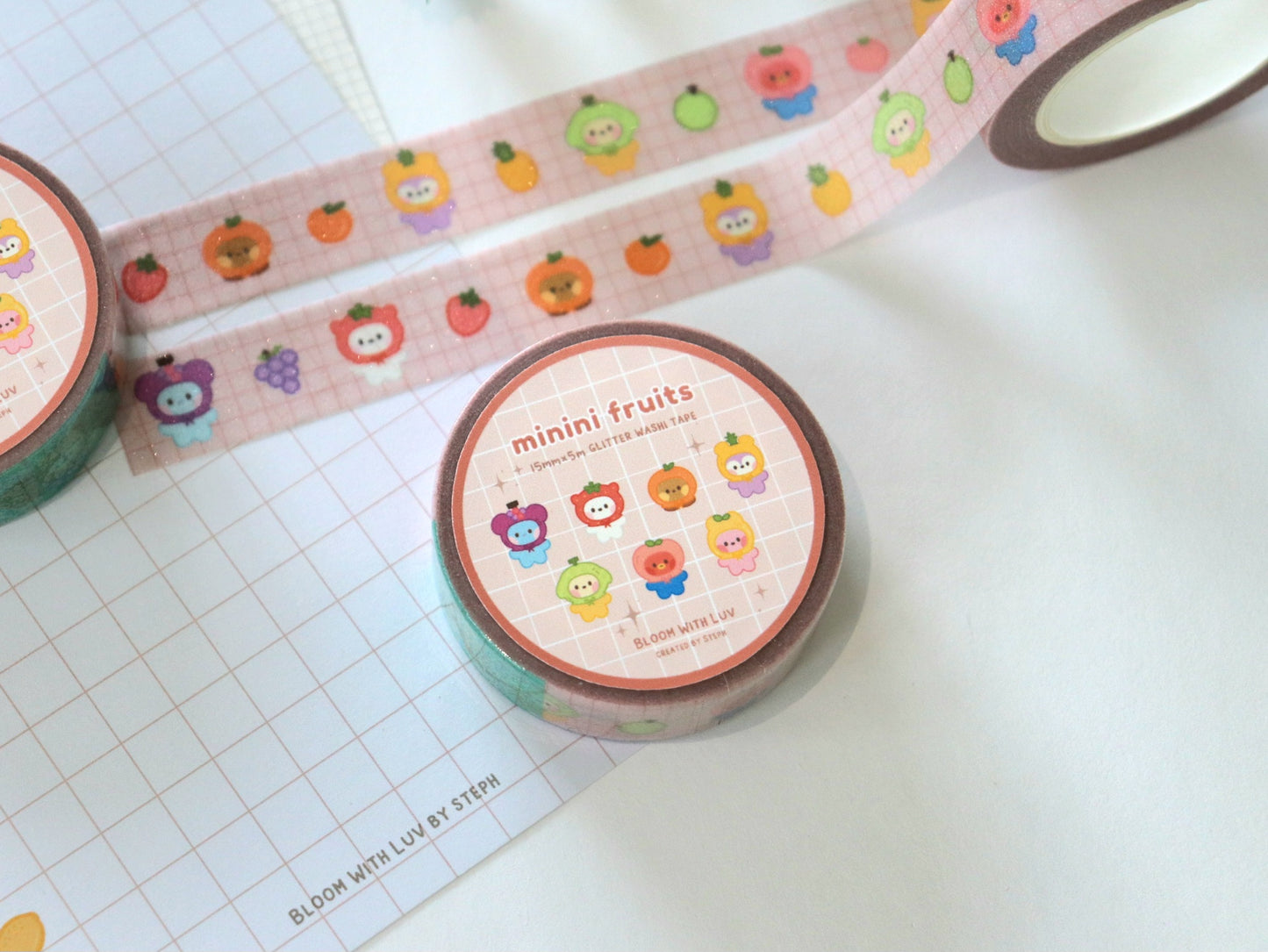 Minini Fruits Glitter Washi Tape